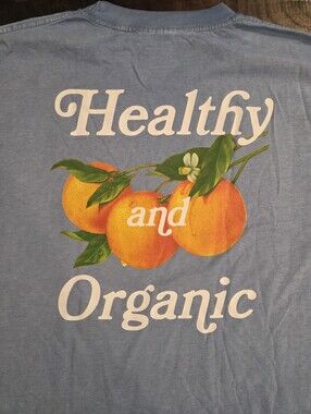 Midnight Organic Healthy And Organic Graphic Shirt Sz 3XL Slate Blue Larry June
